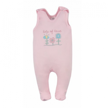 Salopete bebelusi fete - Salopeta fara maneci pentru fete Koala Flower A01-009R1_80 cm, Roz
