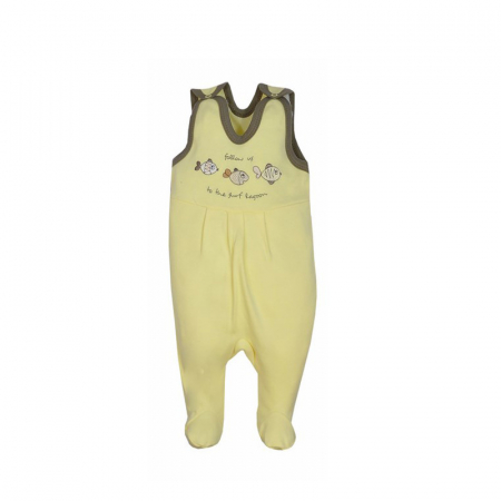 Salopete bebelusi fete - Salopeta fara maneci pentru bebelusi KOALA Rybka B01-010-74-cm, Galben