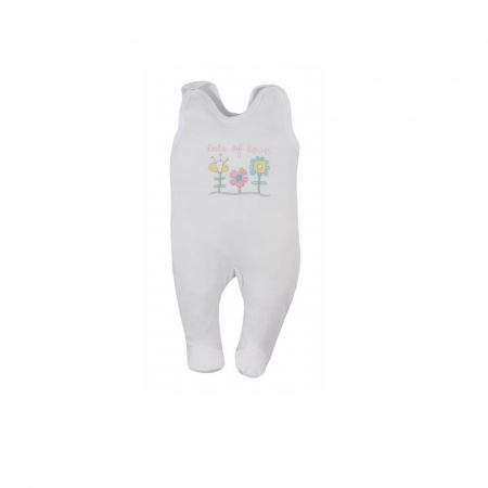 Salopete bebelusi fete - Salopeta fara maneci pentru fete Koala Flower A01-008A_68 cm, Alb