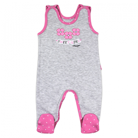 Salopete bebelusi fete - Salopeta fara maneci pentru fete Mini Junior Serduszka 12105-48-cm