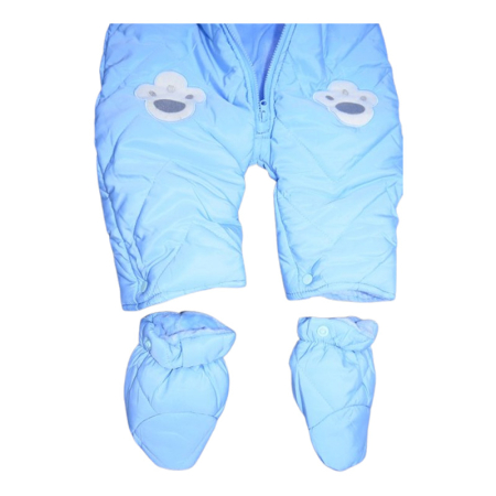 Salopeta imblanita, de iarna, cu botosei si manusi detasabile, pentru baieti, Happy House FOFO-209A-80, Albastru [5]