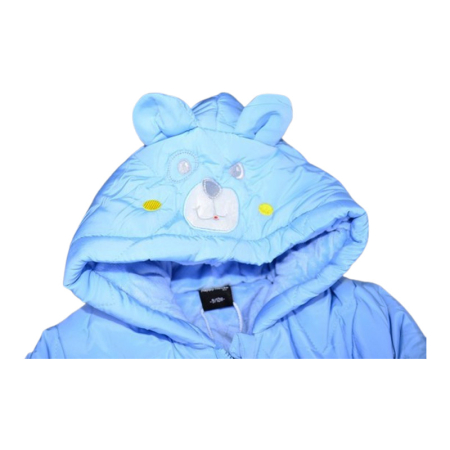 Salopeta imblanita, de iarna, cu botosei si manusi detasabile, pentru baieti, Happy House FOFO-209A-80, Albastru [1]