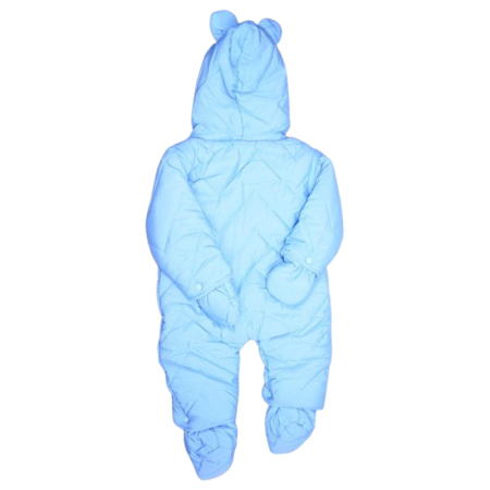 Salopeta imblanita, de iarna, cu botosei si manusi detasabile, pentru baieti, Happy House FOFO-209A-80, Albastru [7]