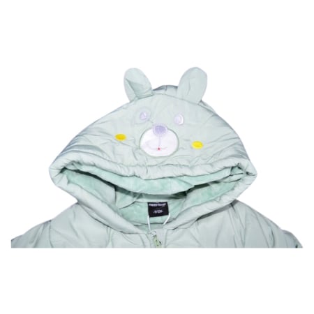 Salopeta imblanita, de iarna, cu botosei si manusi detasabile, pentru copii, Happy House FOFO-209V-80, Verde [1]