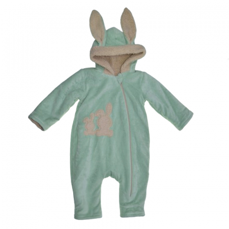 Salopete bebelusi baieti - Salopeta pufoasa cu gluga pentru bebelusi Mini Junior SLP-006212, Verde