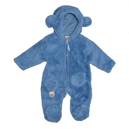 Salopete bebelusi baieti - Salopeta pufoasa cu gluga pentru bebelusi Mini Junior SLP-BAL1, Albastru