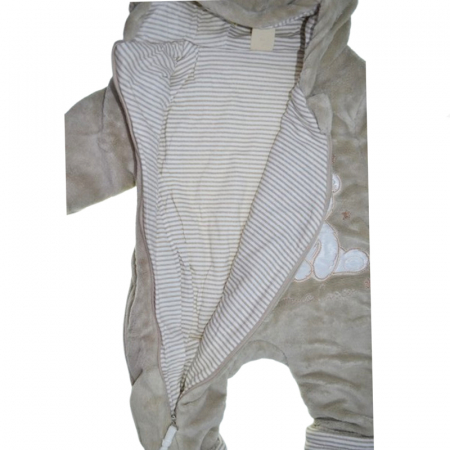 Salopeta pufoasa cu gluga pentru bebelusi Mini Junior SMJ-210, Maro [2]