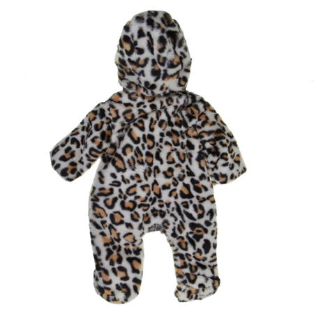 Salopeta pufoasa cu imprimeu animal print pentru bebelusi Mini Junior SLP-AP1, Maro [1]