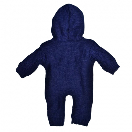 Salopeta pufoasa, cu maneca lunga si gluga, pentru baieti, Mini Junior SLP209B-56-62, Bleumarin [2]