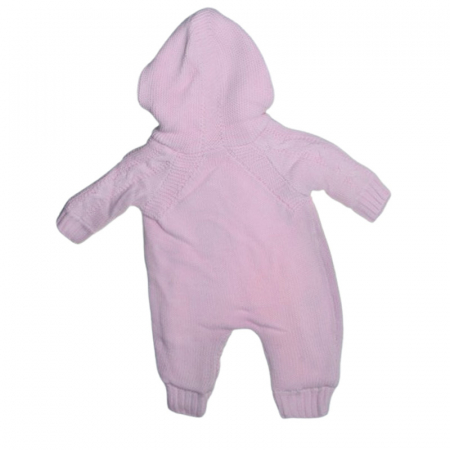 Salopeta pufoasa, cu maneca lunga si gluga, pentru fete, Mini Junior SLP209R, Roz [1]