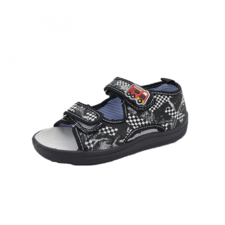 Sandale din panza baieti - Sandale pentru baieti American Club TEN401/20181-30, Negru