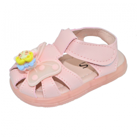 Încălțaminte fete - Sandale cu led pentru fete MRS S-3, Roz