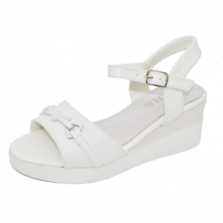 Sandale cu platforma fete - Sandale cu platforma pentru fete MRS M733A, Alb