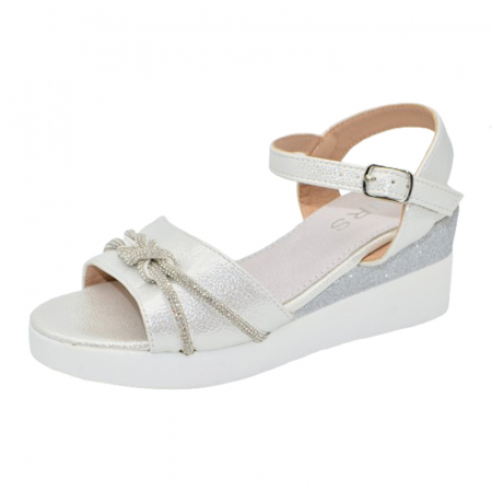 Sandale cu platforma fete - Sandale cu platforma pentru fete MRS M734A, Alb
