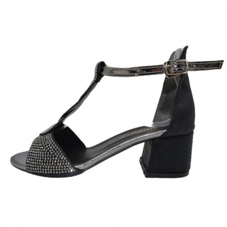 Sandale cu toc pentru fete Mini Junior 210623-5, Negru [3]
