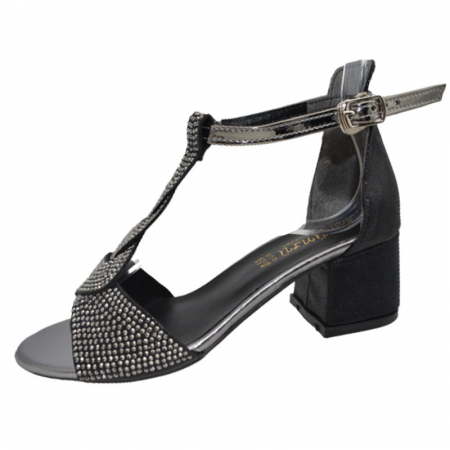 Sandale cu toc fete - Sandale cu toc pentru fete Mini Junior 210623-5, Negru