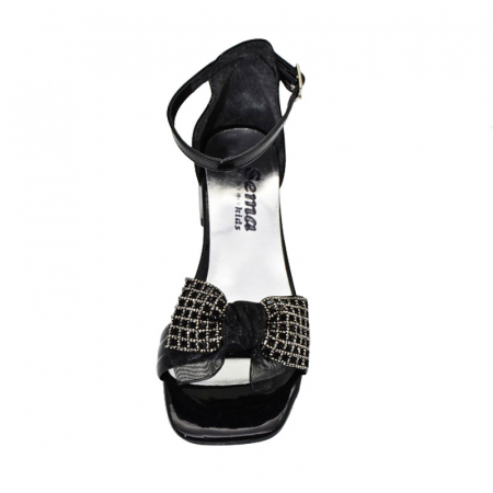 Sandale cu toc pentru fete Mini Junior PTC-MJ4, Negru [2]