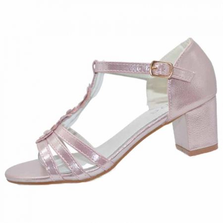 Sandale cu toc fete - Sandale cu toc pentru fete MRS M1036, Roz
