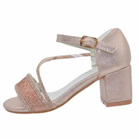 Sandale cu toc fete - Sandale cu toc pentru fete MRS R1033-R, Roz