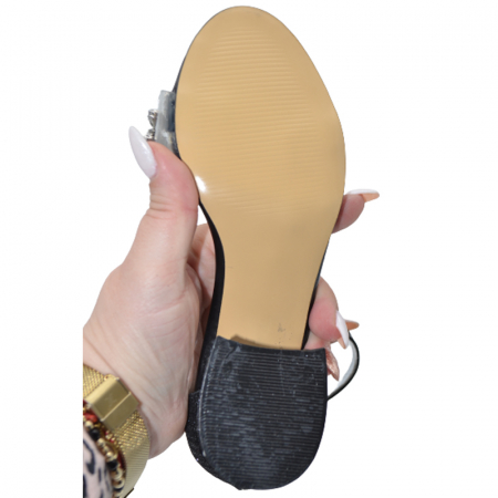 Sandale cu toc transparent pentru fete Mini Junior 270423N, Negru [3]