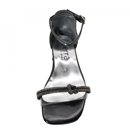 Sandale cu toc transparent pentru fete Mini Junior BB8392N, Negru [1]