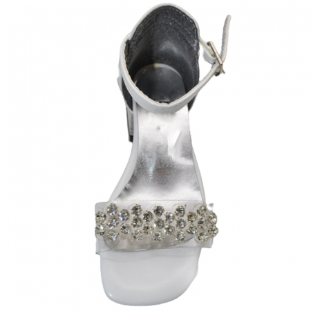 Sandale cu toc transparent pentru fete Mini Junior BBB2901, Alb [1]