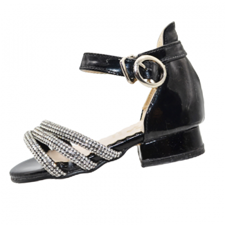 Sandale cu toc fete - Sandale cu toc pentru fete Mini Junior BB0311, Negru