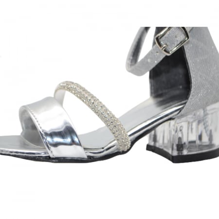 Sandale cu toc transparent pentru fete Small Foot SMLFS-14, Argintiu [4]