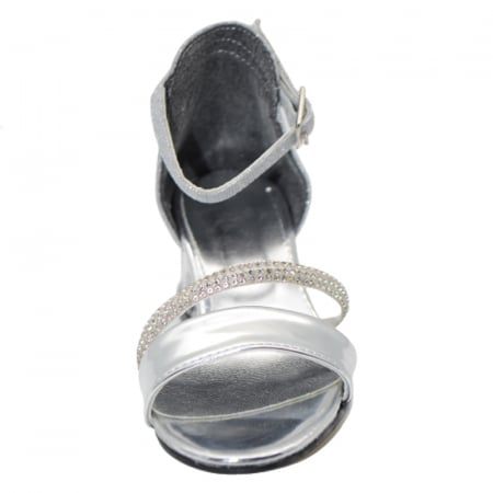 Sandale cu toc transparent pentru fete Small Foot SMLFS-14, Argintiu [1]