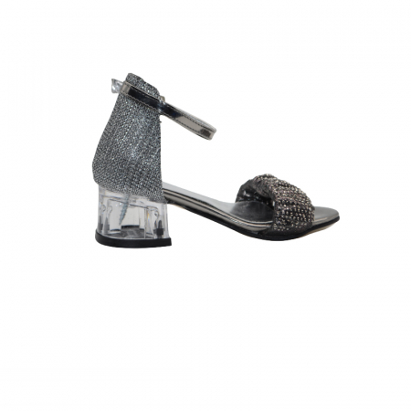 Sandale cu toc transparent pentru fete Small Foot SMLFS-15, Gri [1]
