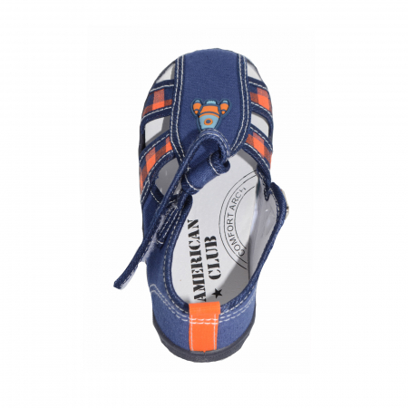 Sandale din panza pentru baieti American Club TEN23/20B-30, Bleumarin [3]