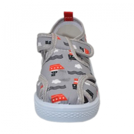 Sandale din panza pentru baieti American Club TEN88/23, Gri [2]
