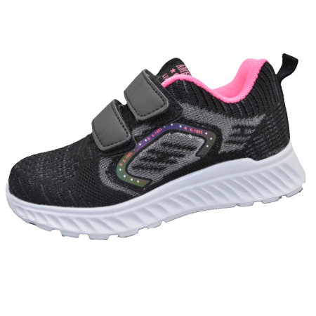 Adidasi fete - Pantofi sport din panza pentru fete American Club XD70/23N, Negru