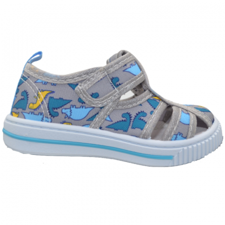 Sandale din panza pentru baieti American Club TEN106/23G, Gri [2]