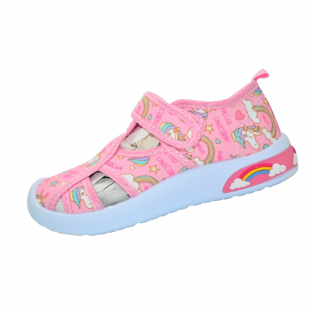 Sandale panza fete - Sandale din panza pentru fete, Tom Miki T-11119-A, Roz