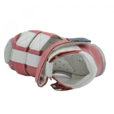 Sandale din piele naturala realizate manual pentru primii pasi EMEL E2187-3-25, Rosu [2]