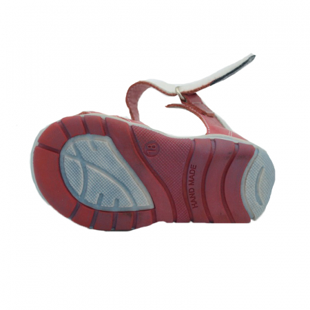 Sandale din piele naturala realizate manual pentru primii pasi EMEL E2187-3-25, Rosu [1]