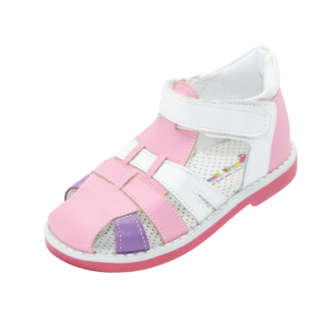 Sandale fete - Sandale din piele pentru fete Small Foot SMFRZ-1, Roz