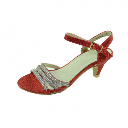Sandale cu toc fete - Sandale cu toc pentru fete MRS R1285-1A-R-29, Rosu