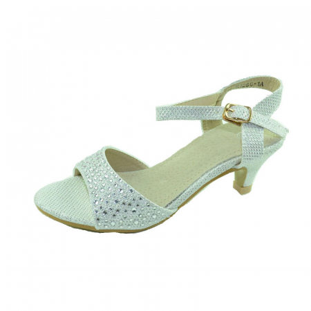 Sandale cu toc fete - Sandale cu toc pentru fete MRS M1286-1A-A-31, Argintiu