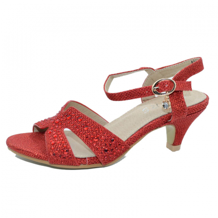 Sandale cu toc fete - Sandale cu toc pentru fete MRS M1301-R-31, Rosu