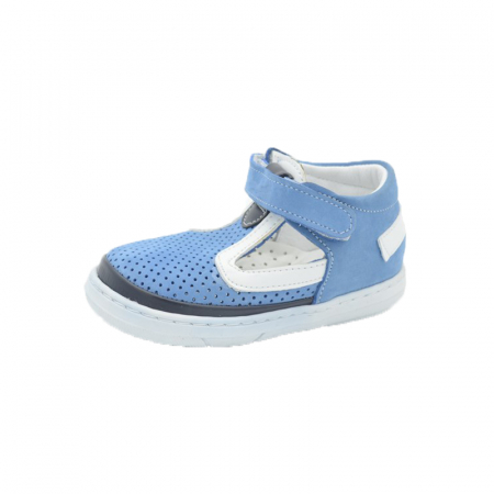 Sandale băieți - Pantofi ortopedici din piele pentru baieti Small Foot SSMF5-25, Albastru