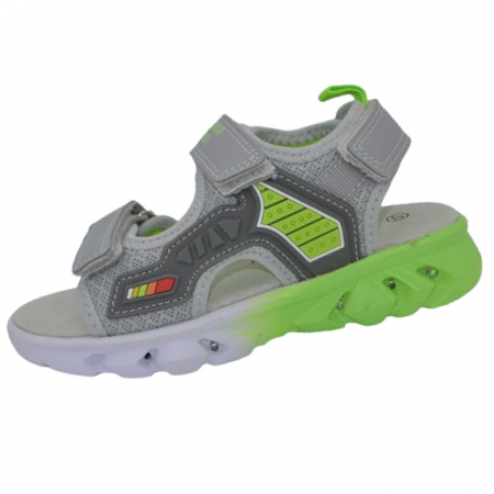 Sandale băieți - Sandale ortopedice cu led pentru baieti American Club RL145/24, Gri