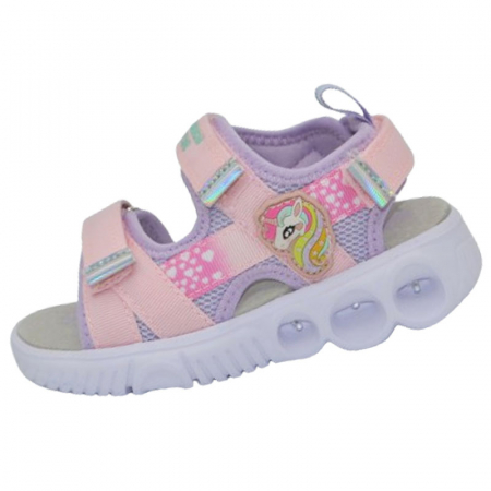 Încălțaminte fete - Sandale ortopedice cu led pentru fete American Club RL150/24-R, Roz