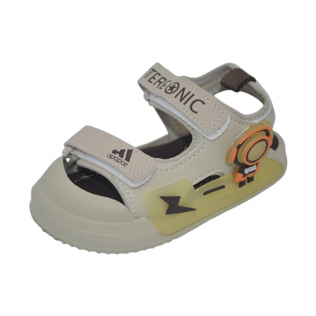 Incaltaminte baieti - Sandale ortopedice, cu leduri, pentru baieti, Bessky  ST38-3, Crem