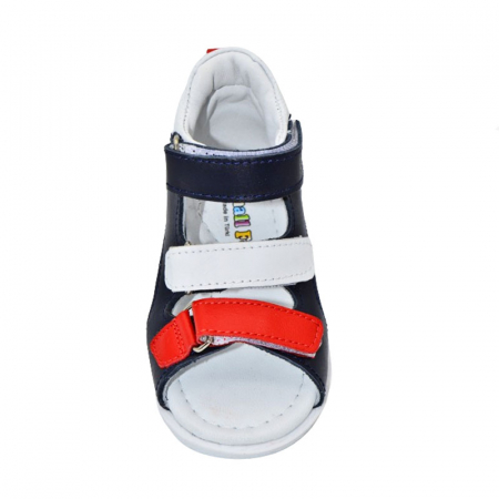Sandale ortopedice din piele pentru baieti Small Foot PBSF-05, Bleumarin [2]