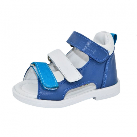 Sandale băieți - Sandale ortopedice din piele pentru baieti Small Foot PBSF-06, Albastru