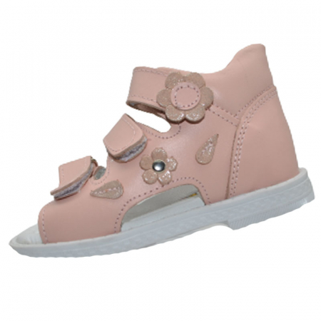 Sandale fete - Sandale ortopedice din piele pentru fete Small Foot SMF0805R, Roz