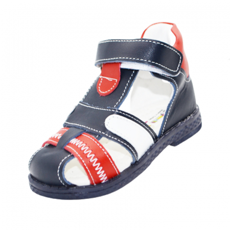 Sandale băieți - Sandale ortopedice din piele pentru baieti Small Foot SMF20-Bl, Bluemarin