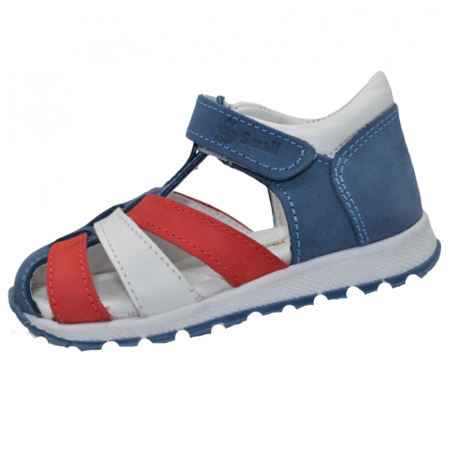 Sandale băieți - Sandale ortopedice din piele pentru baieti Small Foot SSMF2606AL, Albastru